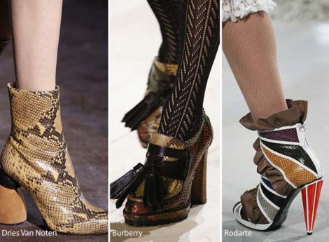 Scarpe e stivali in pelle o ecopelle rettile moda inverno 2016 2017