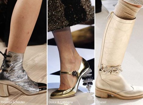 Stivali e scarpe in pelle metallizzata moda inverno 2016 2017