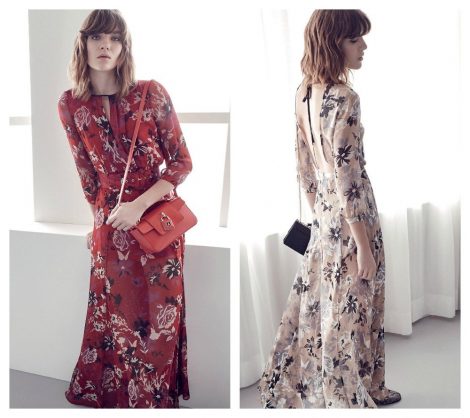 Abito lungo stampa floreale Patrizia Pepe inverno 2016 2017