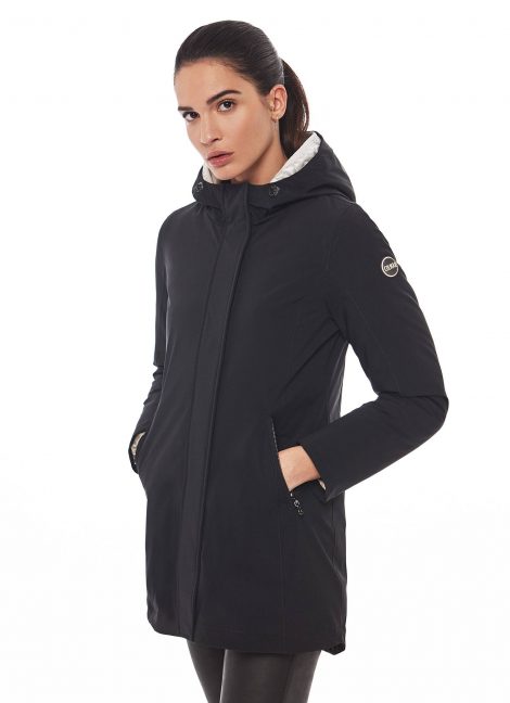 INVICTA Piumino lungo con cappuccio Blu Scuro/Nero [Donna] Elsa Boutique
