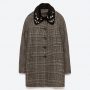 Cappotto a quadri con strass sul collo Zara inverno 2017 prezzo 139 euro