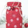 Vaso di vetro decorato per Natale