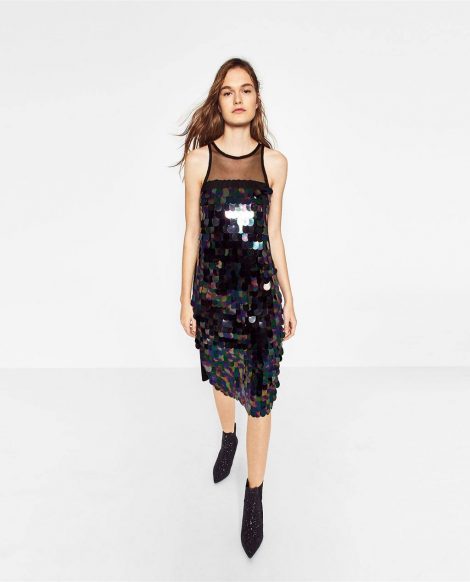 Abito maxi paillettes Zara Capodanno 2017 prezzo 45 95 euro