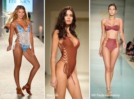 Moda costumi da bagno estate 2017 bikini e costumi interni con lacci