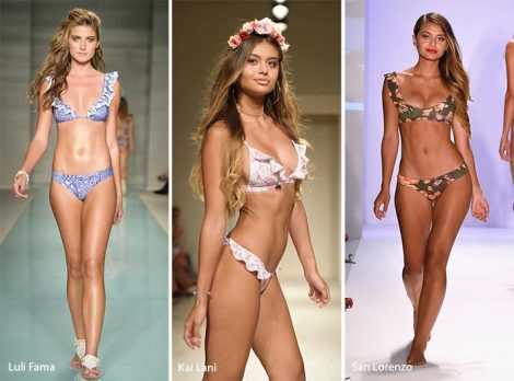 Moda costumi da bagno estate 2017 con rouches