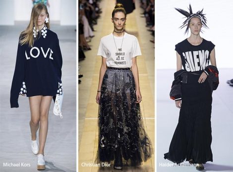 Scritte Slogan moda stampe primavera estate 2017 abbigliamento