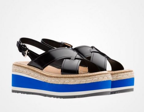 Sandali Prada con suola monoblocco bicolore estate 2017 prezzo 650 euro