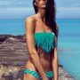 Costume da bagno con reggiseno a fascia con frange e slip con stelle Verdissima estate 2017