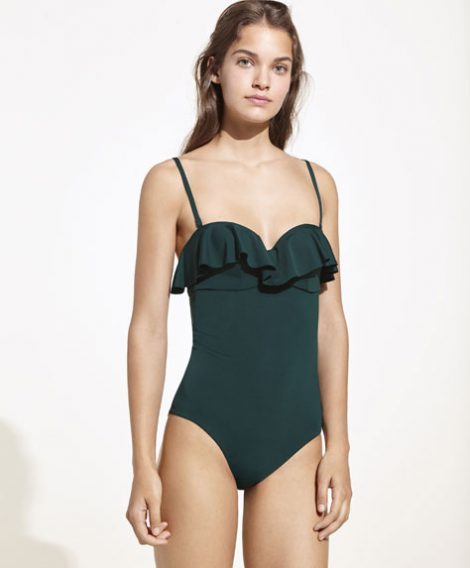 Costume da bagno intero con balza Oysho 2017