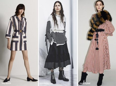 Fantasia a righe moda abbigliamento autunno invero 2017 2018