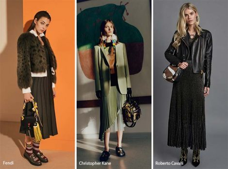 Gonne lunghe e midi a pieghe moda autunno inverno 2017 2018