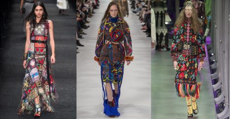 Stampe ispirazione Folk moda abbigliamento autunno inverno 2017 2018