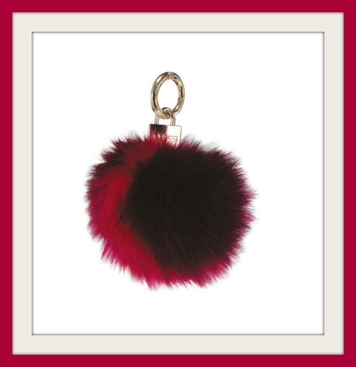 O Bag Portachiavi Pom Pom in ecopelliccia inverno 2017 2018 Idea Regalo Natale
