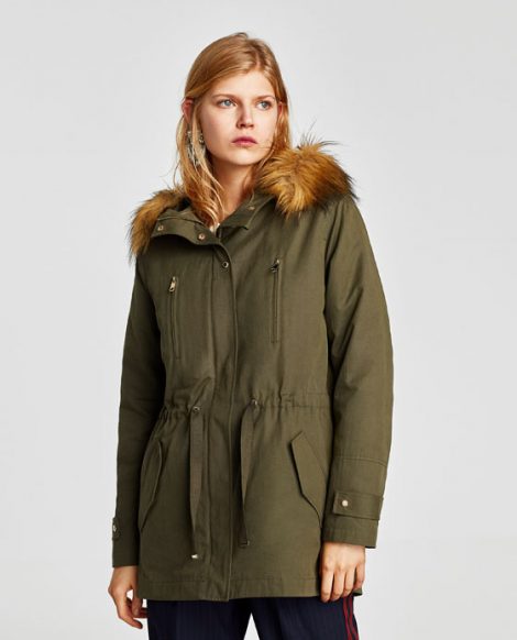 Parka Zara inverno 2017 2018 prezzo 59 95 euro