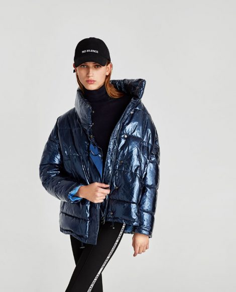 Piumino lucido Zara inverno 2017 2018 prezzo 69 95 euro
