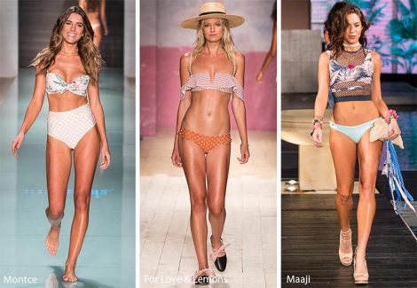 Bikini con top e slip di fantasie diverse moda estate 2018