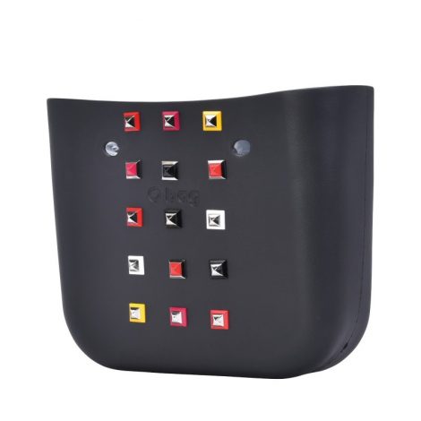 Nuova scocca borsa O Bag con borchie primavera estate 2018 colore nero