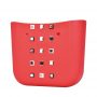 Nuova scocca borsa O Bag con borchie primavera estate 2018 colore rosso