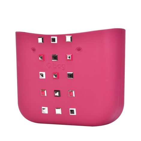 Nuova scocca borsa O Bag con borchie primavera estate 2018 colore sangria