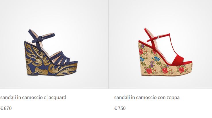 scarpe zeppa prada