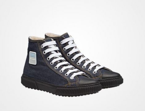 Sneakers alte in denim Prada uomo prezzo 495 euro
