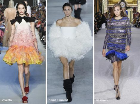 Abiti con piume moda primavera estate 2018