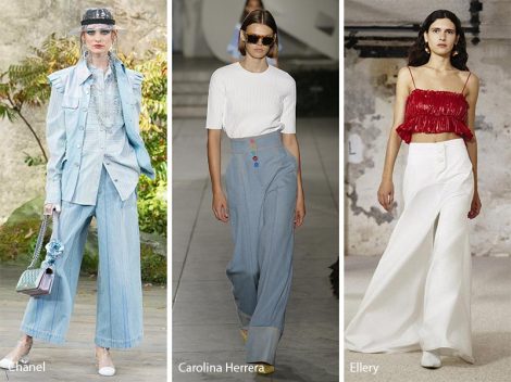 Ampi pantaloni palazzo tendenza moda abbigliamento donna primavera estate 2018