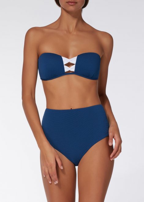 Bikini con reggiseno a fascia e slip a vita alta Calzedonia mod Natalie estate 2018