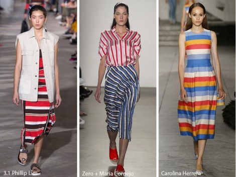 Fantasia a righe moda abbigliamento primavera estate 2018