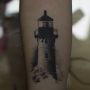 Foto tatuaggio Faro realistico bianco e nero