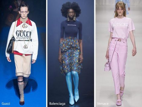 Logomania tendenza moda abbigliamento primavera estate 2018