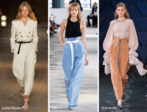 Pantaloni a vita alta moda abbigliamento primavera estate 2018