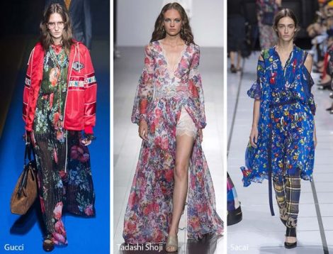 Stampe floreali moda abbigliamento primavera estate 2018