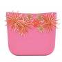 Nuova scocca borsa O Bag estate 2018 con fiori in raffia colore Pink