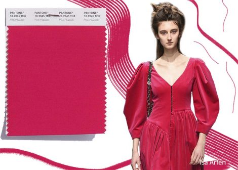 Colore Moda abbigliamento Pink Peacok Pantone Inverno 2019