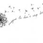 Idea disegno per tatuaggio soffione con frase scritta