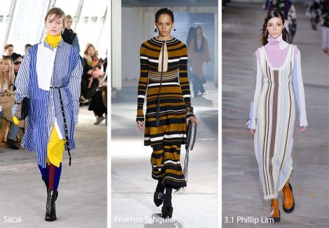 Fantasia a righe moda abbigliamento autunno inverno 2018 2019