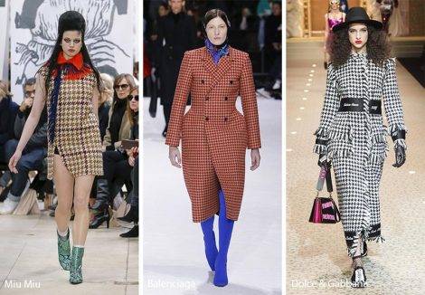 Fantasia pied de poule moda abbigliamento autunno inverno 2018 2019