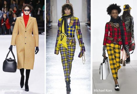 Stampa a quadri scozzesi moda abbigliamento autunno inverno 2018 2019