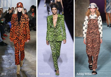 Stampe animalier colorate moda abbigliamento autunno inverno 2018 2019