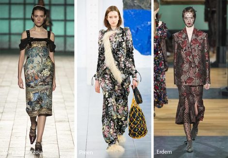 Stampe broccato moda abbigliamento autunno inverno 2018 2019