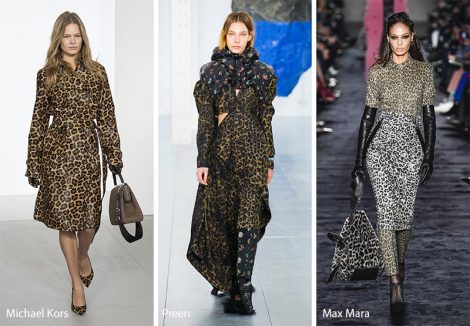 Stampe leopardate moda abbigliamento autunno inverno 2018 2019