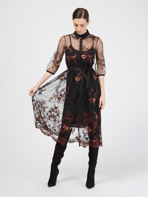 Abito Motivi in tulle ricamato con sottoveste abbinata prezzo 149 euro 470x627 - MOTIVI Abiti autunno inverno 2018 2019: Catalogo prezzi