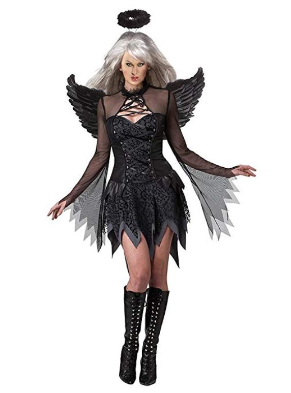Set Costume Halloween Donna A Tema Zucca - 4 Pezzi: Poncio Luminescente, Fascia, Calze E Borsa Per Dolcetti - Divertente E Originale