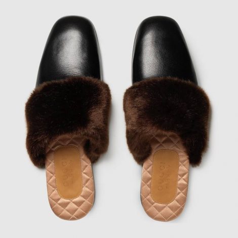 Slippers in pelle con bordo ecopelliccia Gucci uomo prezzo 650 euro inverno 2018 2019 470x470 - GUCCI Scarpe collezione Uomo Inverno 2018 2019