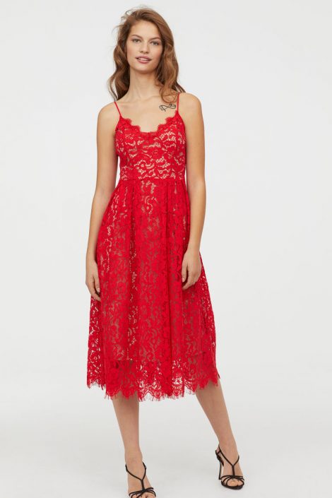 Abito in pizzo rosso HM Natale e Capodanno 2018 2019 470x705 - H&#038;M Abiti economici Natale e Capodanno 2018 2019