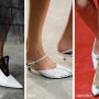 Tendenza moda scarpe e sandali colore bianco