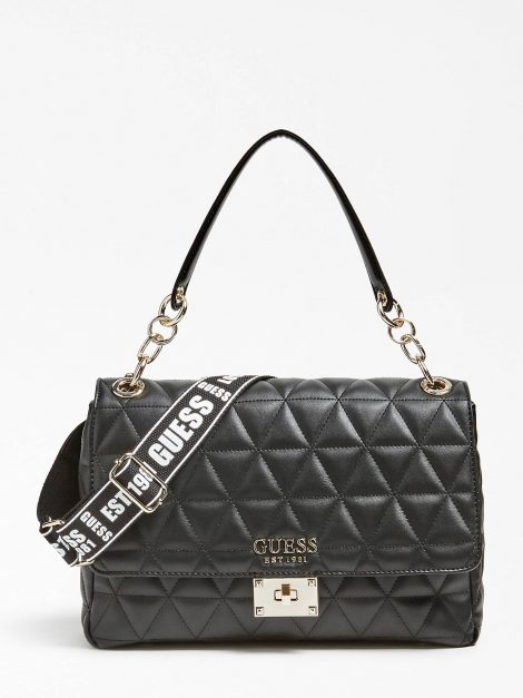 Borsa a spalla Guess modello Laiken nera inverno 2019 2020 prezzo 145 euro 470x627 - Nuove Borse GUESS inverno 2019 2020
