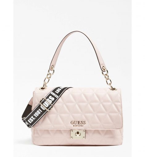 Borsa a spalla Guess modello Laiken rosa chiaro inverno 2019 2020 prezzo 145 euro 470x511 - Nuove Borse GUESS inverno 2019 2020