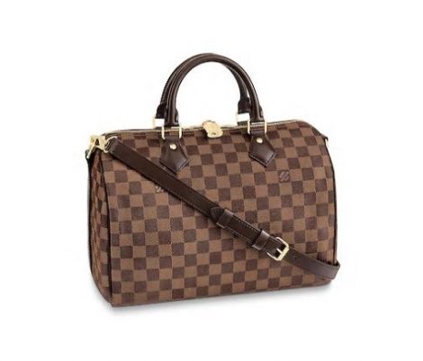 Bauletto Speedy Bandouliere 30 Damier Ebene con tracolla 470x401 - Borsa bauletto Speedy 30 Louis Vuitton: Prezzi e nuove versioni